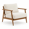 Silla de madera con cojines de tela beige