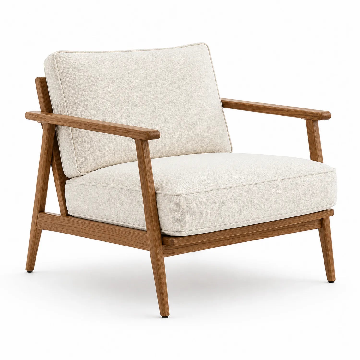 Silla de madera con cojines de tela beige