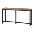 Mesa consola rectangular madera y metal negro 120x30x75 cm