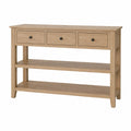 Mesa consola de madera con 3 cajones y 2 estantes 120x36x80 cm