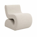 Silla curva de tela beige 90x60x80 cm
