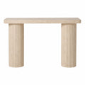 Mesa Consola de Travertino Rectangular Beige 120x40x80 cm