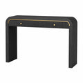 Mesa consola de madera con detalles dorados 120x35x76 cm
