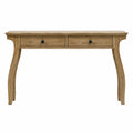 Mesa consola de madera de roble con dos cajones 120x40x78 cm