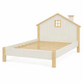 Cama infantil de madera en forma de casa color Blanco y Madera
