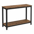 Mesa consola de MDF y metal 101x35x80 cm Marrón/Negro