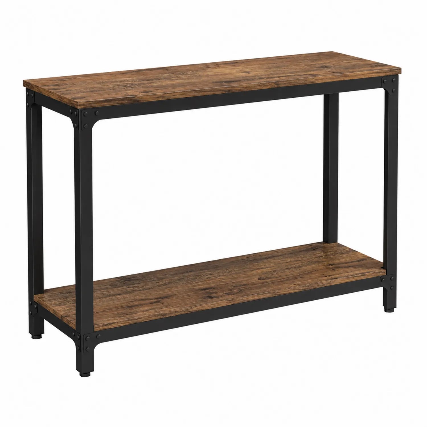 Mesa consola de MDF y metal 101x35x80 cm Marrón/Negro